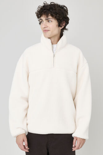 Sweat sherpa col montant zippé